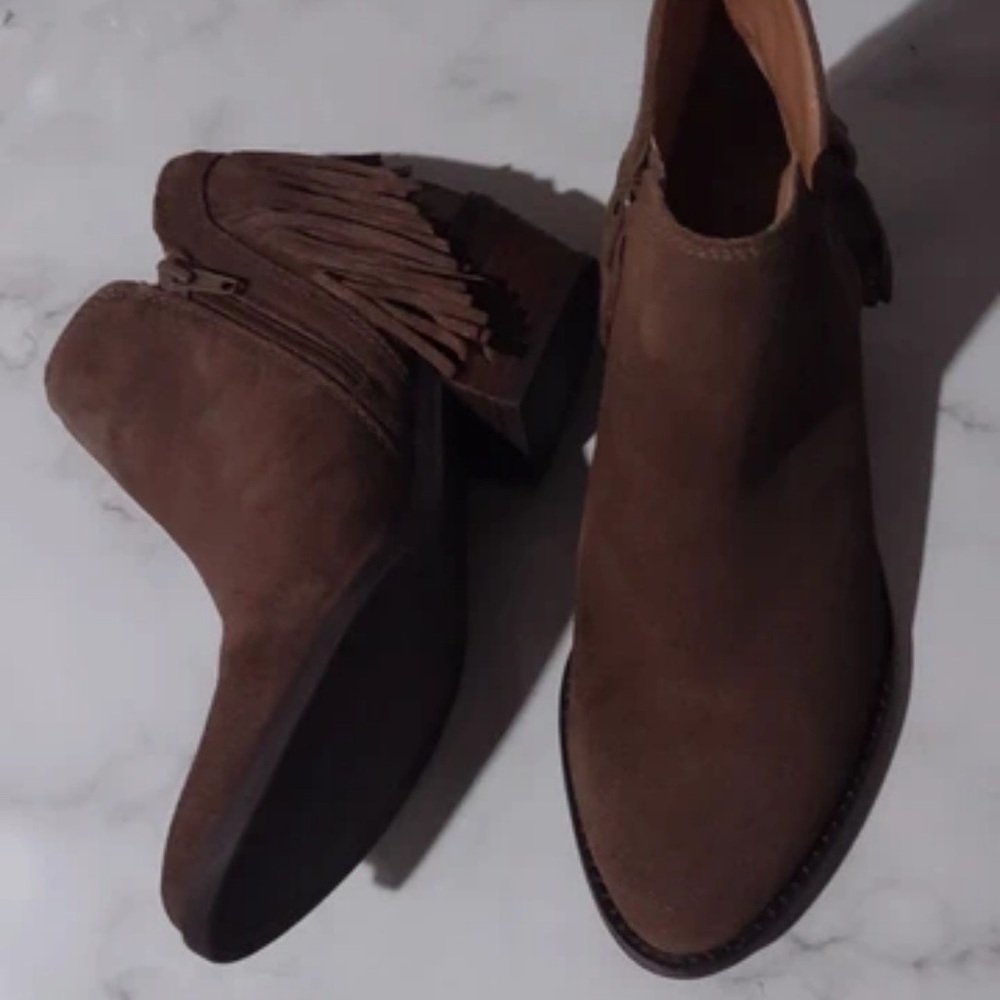 Lucky Brand Brown Suede Heeled Boots